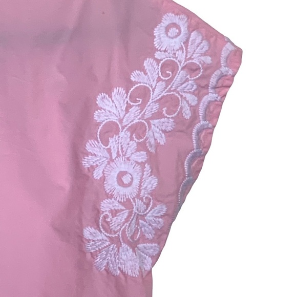 MADEWELL Pink Embroidered Side Tie Wrap Top Size Small - Picture 12 of 16
